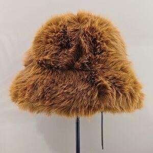 Jocelyn Faux Fur Bucket Hat Chestnut Fall Autumn Winter Outdoor Cottagecore